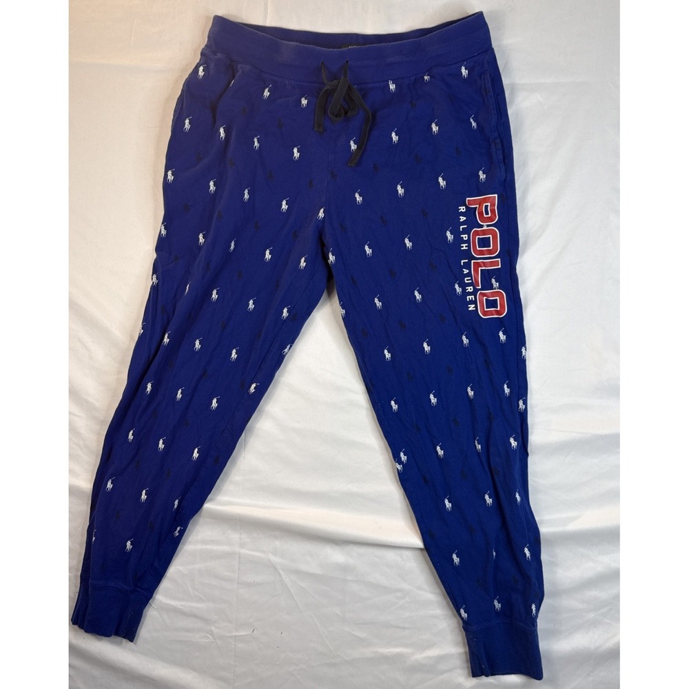 Polo Ralph Lauren Sleepwear Pajama Pants Mens Large Pony All Over Print Lounge